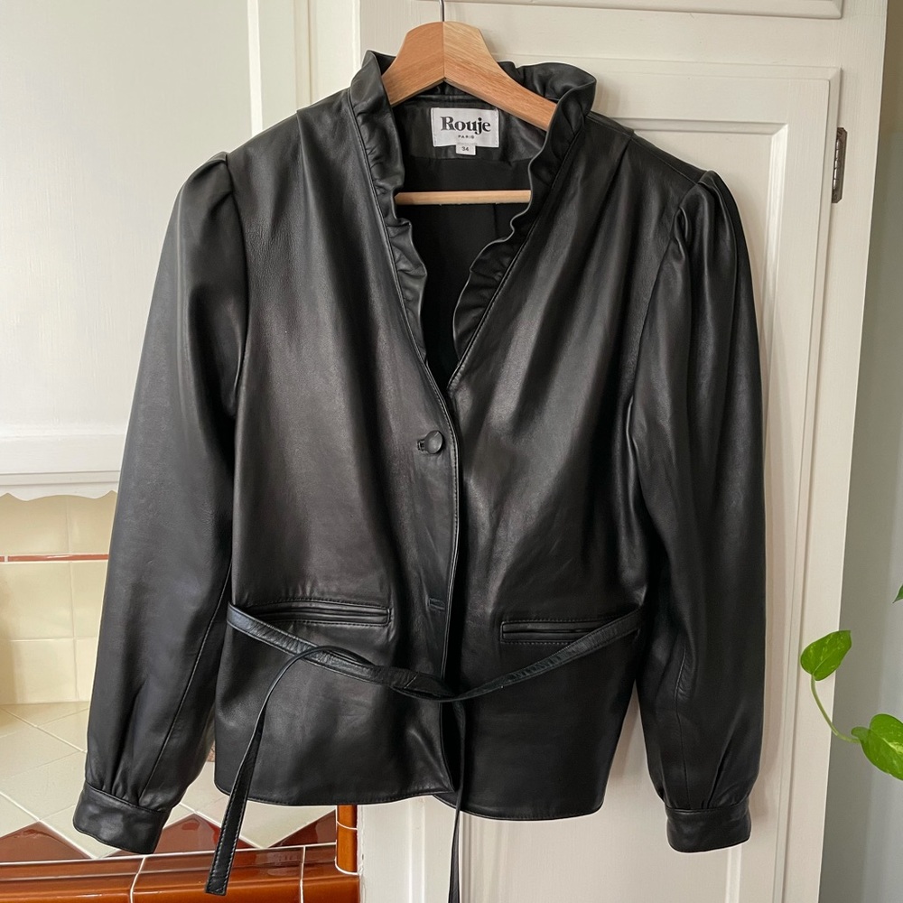 Rouje Brune leather jacket 34 XS